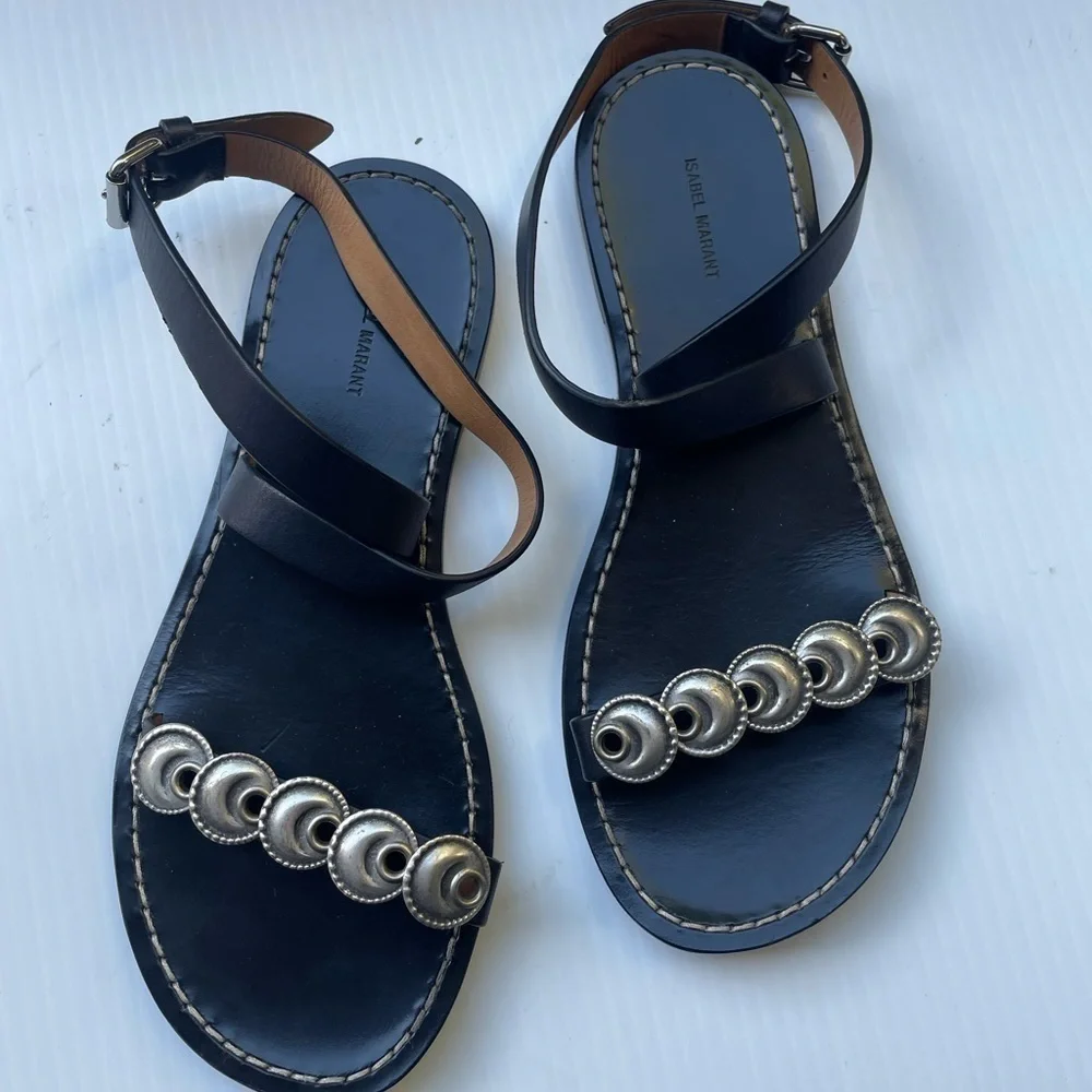ISABEL MARANT Eldory embellished leather sandals